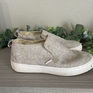 Hey Dude Peyton Linen Slip On Shoes Pull On US 8 Beige